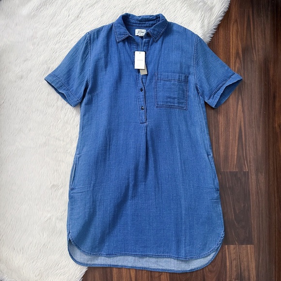 J. Crew Dresses & Skirts - NWT J. Crew Chambray Shirt Dress in Blue
